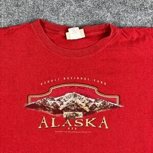 GreenBrand Recycled T-Shirt Mens Size Large Red Alaska Denali Graphic
